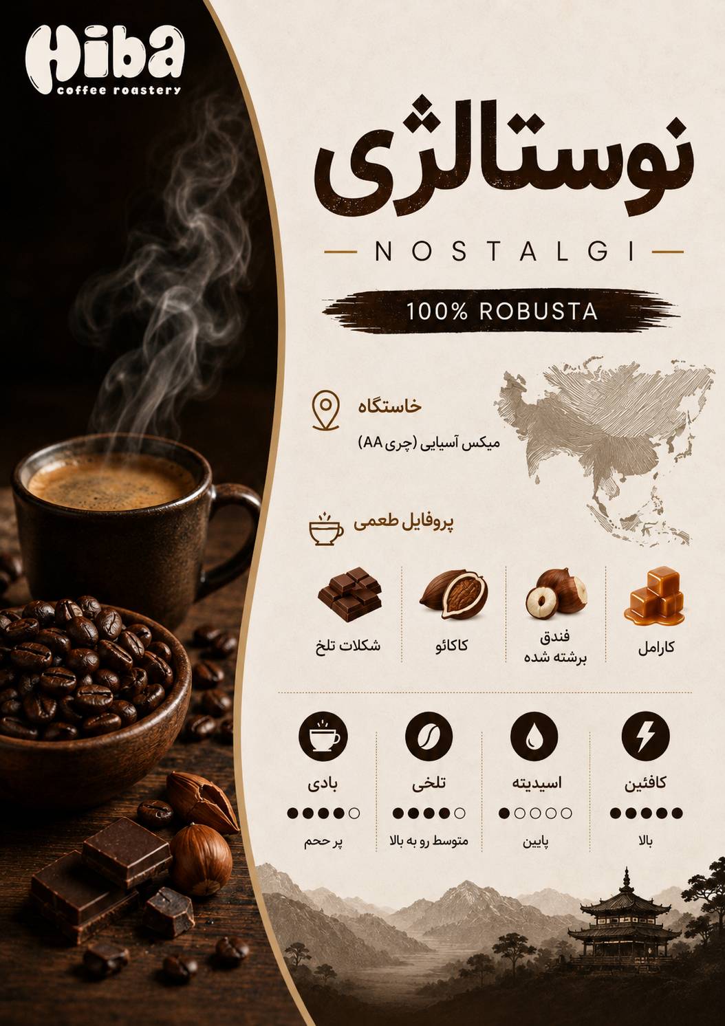 قهوه هیبا - نوستالژی ۱۰۰روبوستا